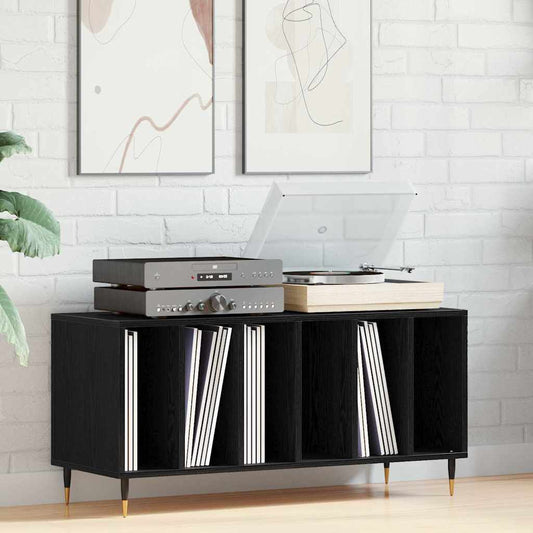 HKH Armário para Discos de Vinil em Carvalho - Preto