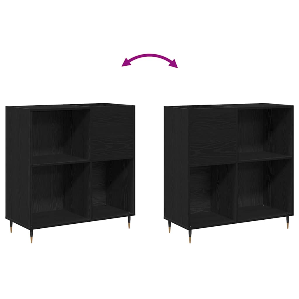 Armario para Discos de Vinilo HKH de Roble - Negro