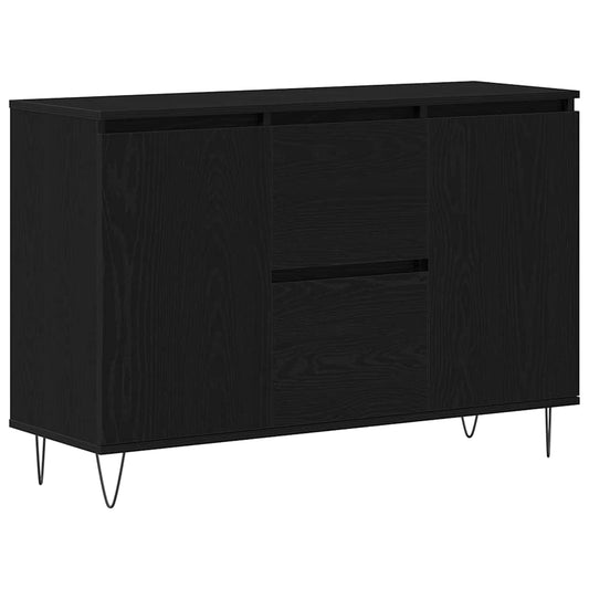 HKH Aparador Industrial en Madera Procesada con 2 Puertas y 2 Cajones - Roble Negro