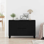 HKH Aparador Industrial en Madera Procesada con 2 Puertas y 2 Cajones - Roble Negro