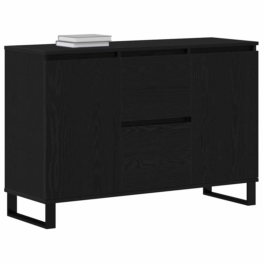HKH Aparador Industrial en Madera Procesada con 2 Puertas y 2 Cajones - Roble Negro