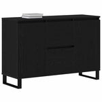 HKH Aparador Industrial en Madera Procesada con 2 Puertas y 2 Cajones - Roble Negro