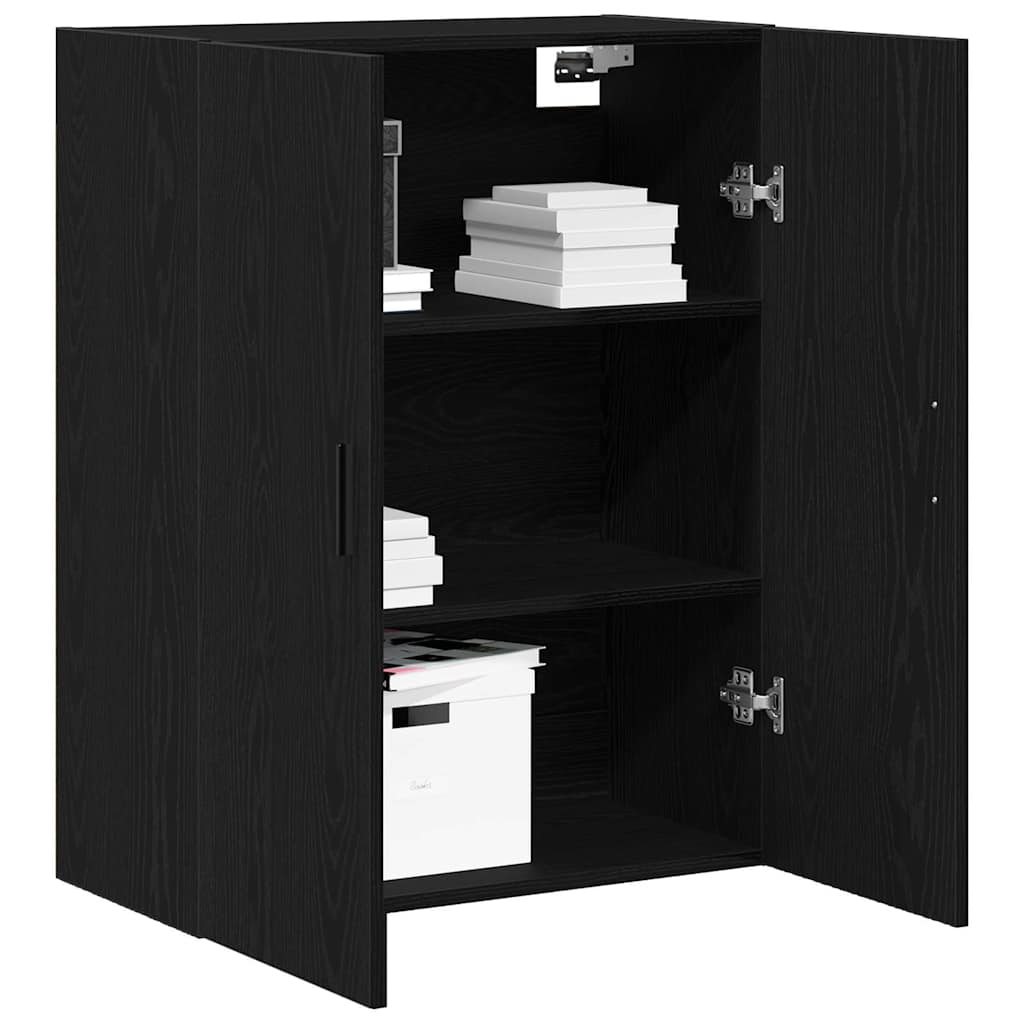 HKH Estante de Pared Moderno en Madera Procesada con 2 Puertas - Roble Negro