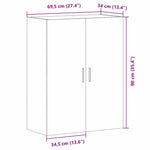 HKH Estante de Pared Moderno en Madera Procesada con 2 Puertas - Roble Negro
