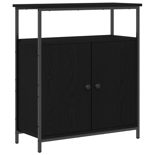 Aparador moderno HKH de madera procesada con 2 puertas - Roble negro