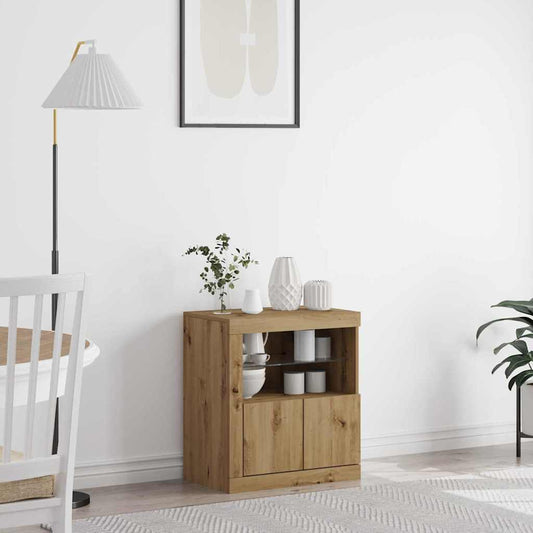 Aparador Moderno HKH de Madera Procesada con Luces Led - Marrón