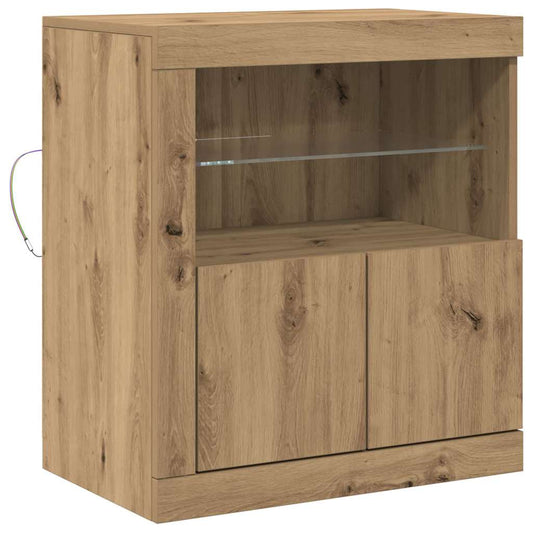 Aparador Moderno HKH de Madera Procesada con Luces Led - Marrón