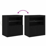 HKH Aparador Moderno de Madera Procesada con Luces LED - Negro