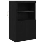 Aparador HKH con luces LED en roble - Negro