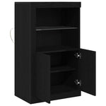 Aparador HKH con luces LED en roble - Negro