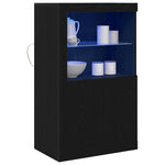 Aparador HKH con luces LED en roble - Negro