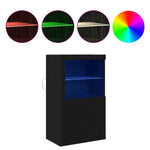 Aparador HKH con luces LED en roble - Negro