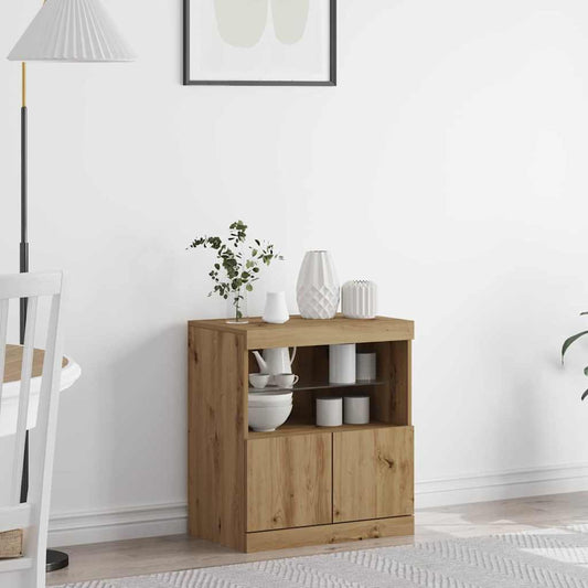 Aparador Moderno HKH de Madera Procesada con Luces Led - Marrón