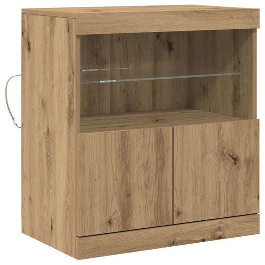 Aparador Moderno HKH de Madera Procesada con Luces Led - Marrón