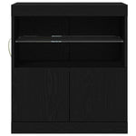 HKH Aparador Moderno de Madera Procesada con Luces LED - Negro
