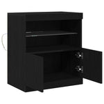 HKH Aparador Moderno de Madera Procesada con Luces LED - Negro