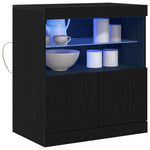 HKH Aparador Moderno de Madera Procesada con Luces LED - Negro