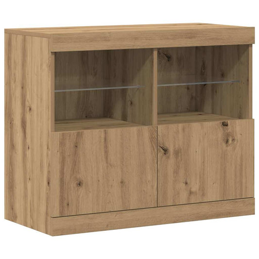 Aparador Moderno HKH de Madera Procesada con Luces Led - Marrón