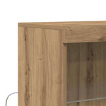 HKH Aparador Alto de Madera Procesada con Luces Led - Marrón