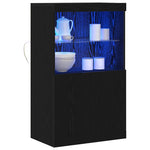 HKH Aparador Alto em Madeira Processada com Luzes Led - Preto
