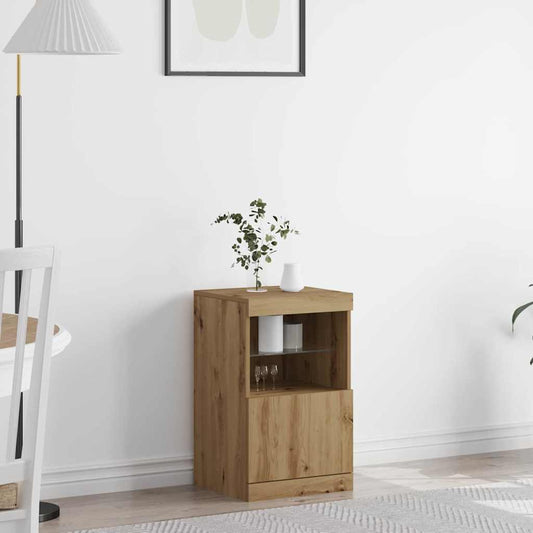 HKH Aparador moderno de madera procesada con luces led - Roble artesanal