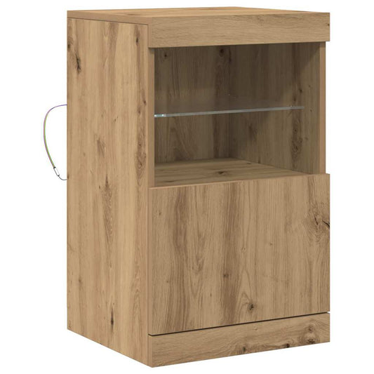 HKH Aparador moderno de madera procesada con luces led - Roble artesanal