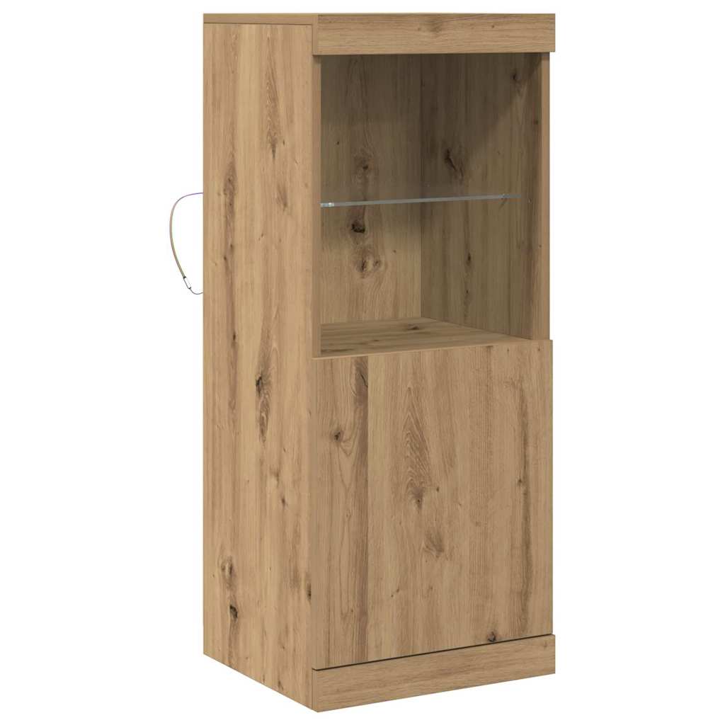 HKH Aparador Alto en Madera Procesada con Luces Led - Roble Artesanal