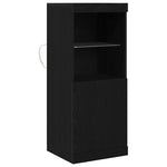 Aparador alto HKH de madera procesada con luces led - Roble negro
