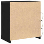 HKH Aparador Moderno de Madera Procesada con Luces LED - Roble Negro