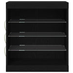 HKH Aparador Moderno de Madera Procesada con Luces LED - Roble Negro