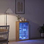 HKH Aparador Alto en Madera Procesada con Luces Led - Roble Artesanal