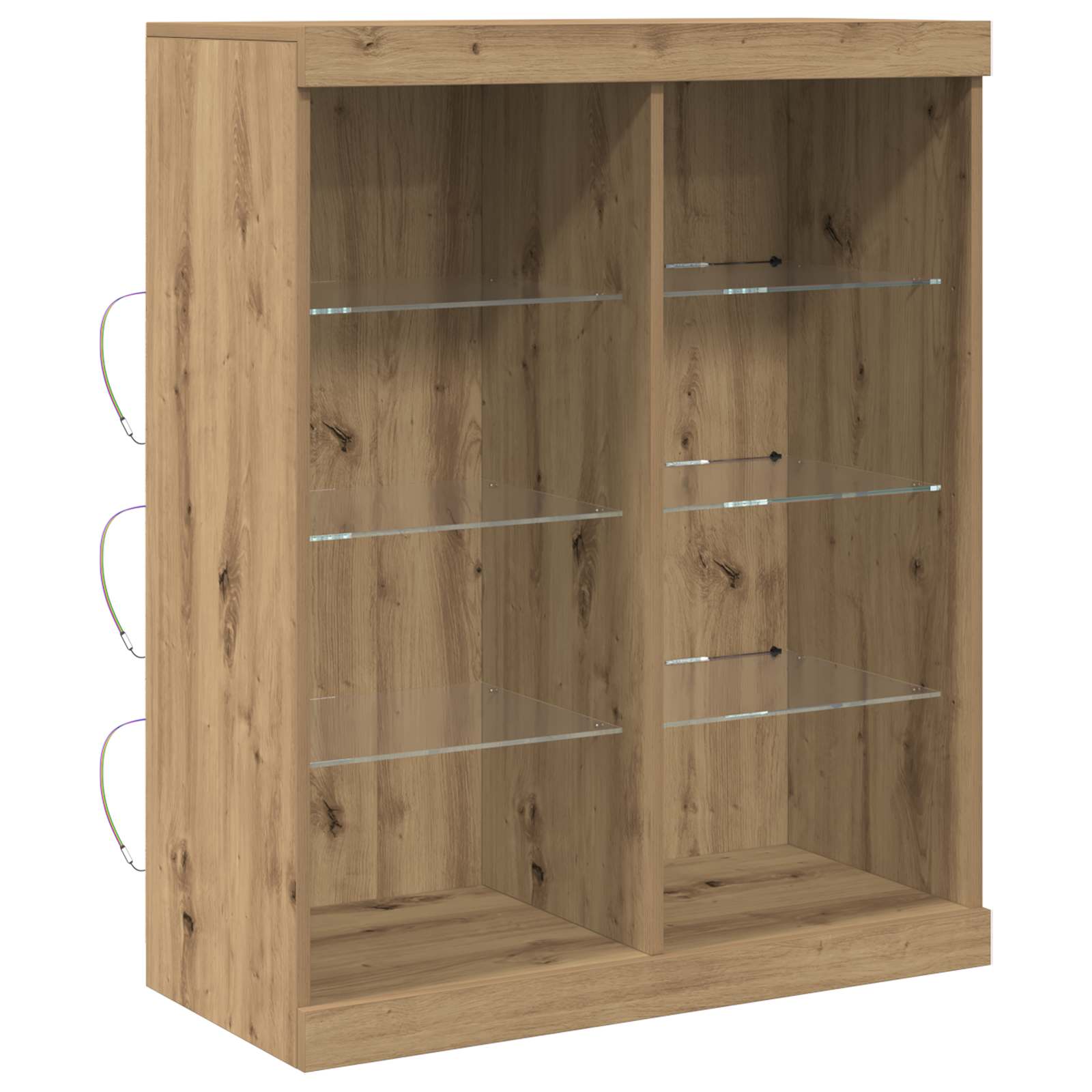 HKH Aparador Alto en Madera Procesada con Luces Led - Roble Artesanal