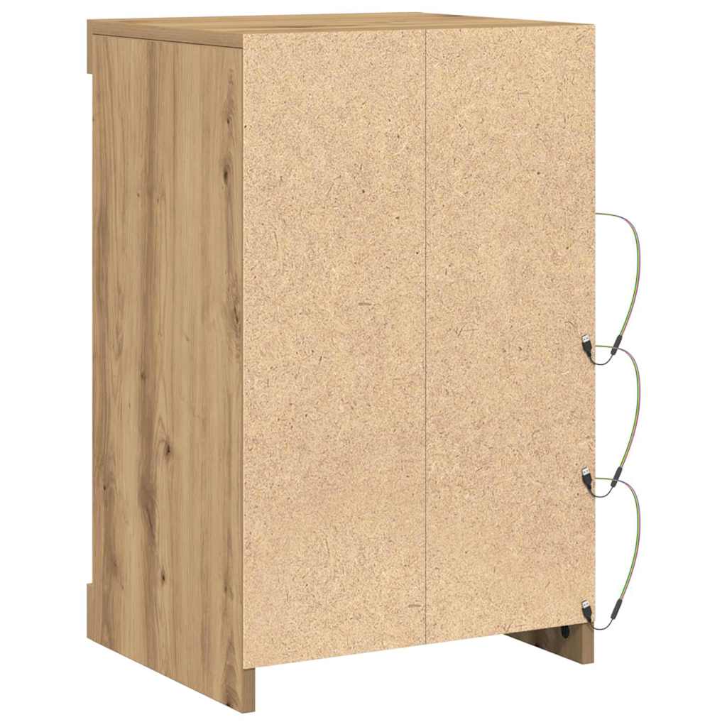 HKH Aparador Moderno de Madera Procesada con Luces LED - Roble Artesanal
