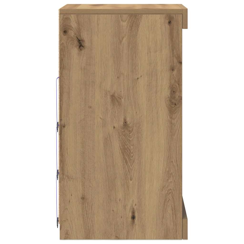 HKH Aparador Moderno de Madera Procesada con Luces LED - Roble Artesanal