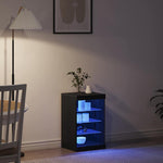 HKH Aparador Moderno de Madera Procesada con Luces LED - Roble Negro