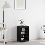 HKH Aparador Moderno de Madera Procesada con Luces LED - Roble Negro