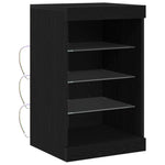 HKH Aparador Moderno de Madera Procesada con Luces LED - Roble Negro