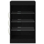 HKH Aparador Moderno de Madera Procesada con Luces LED - Roble Negro