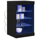 HKH Aparador Moderno de Madera Procesada con Luces LED - Roble Negro