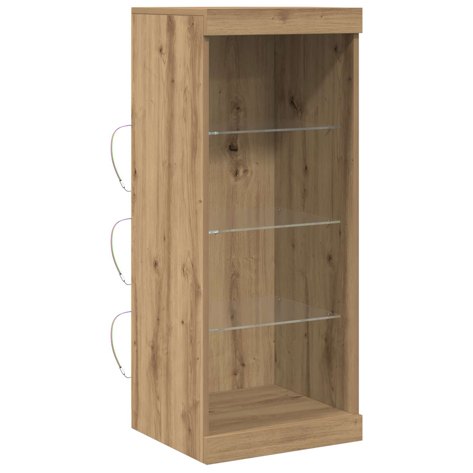 HKH Aparador Alto en Madera Procesada con Luces Led - Roble Artesanal