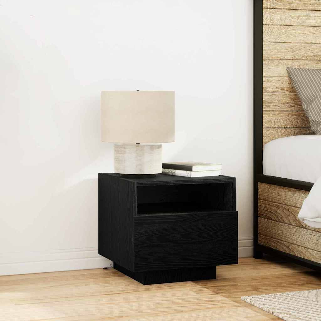 HKH Juego de 2 mesitas de noche con cajón - Roble Negro