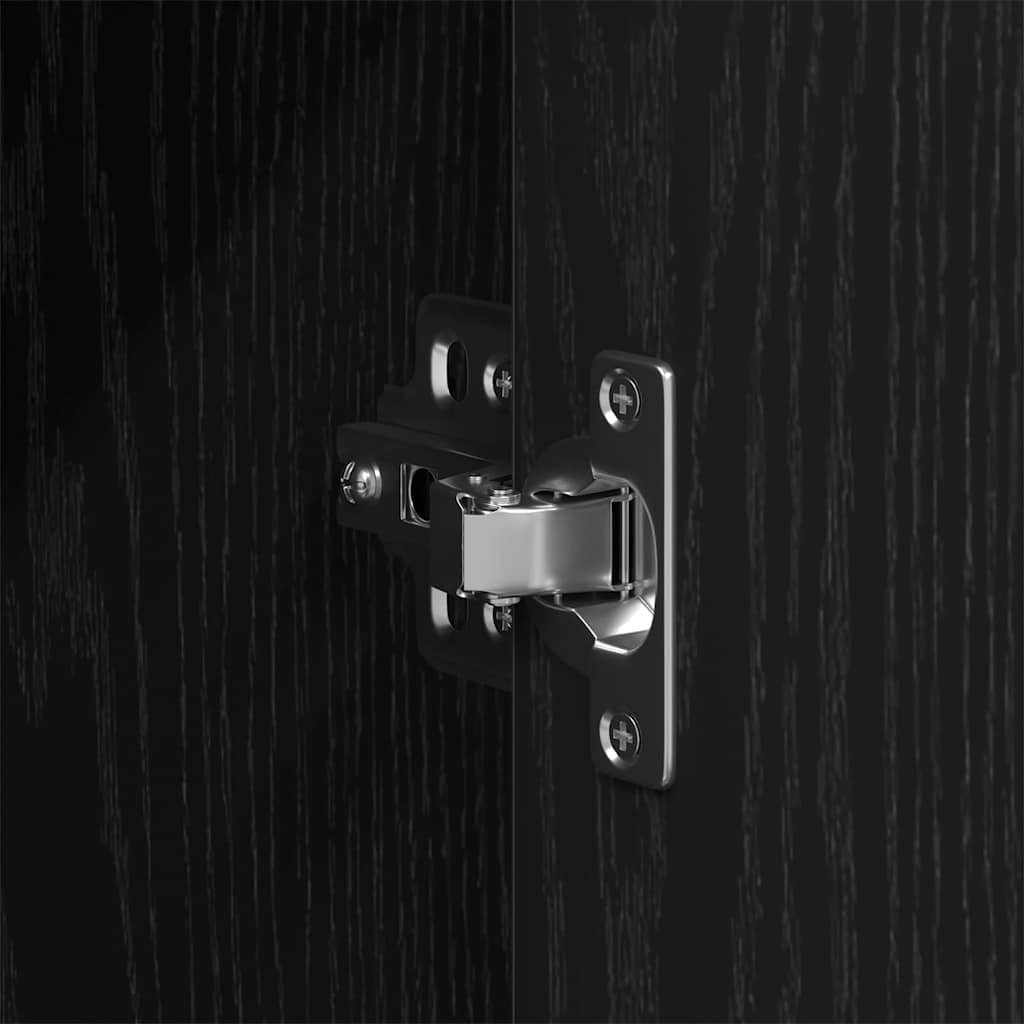HKH Conjunto de Armários de Casa de Banho com Prateleira em Carvalho - Preto