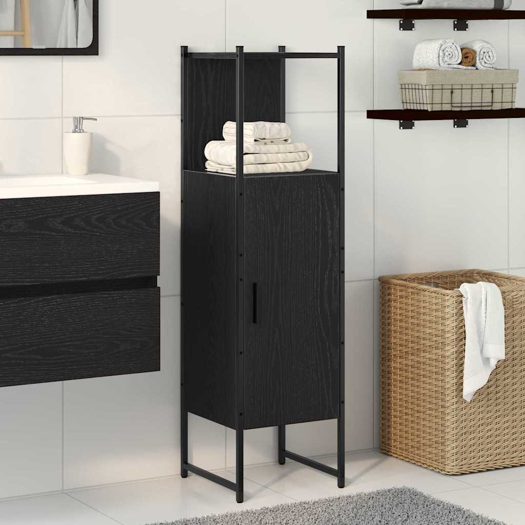 HKH Mueble de Baño con Estantería de Roble - Negro