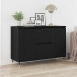 HKH Aparador Moderno em Madeira Processada com 2 Portas e 2 Gavetas - Carvalho Preto