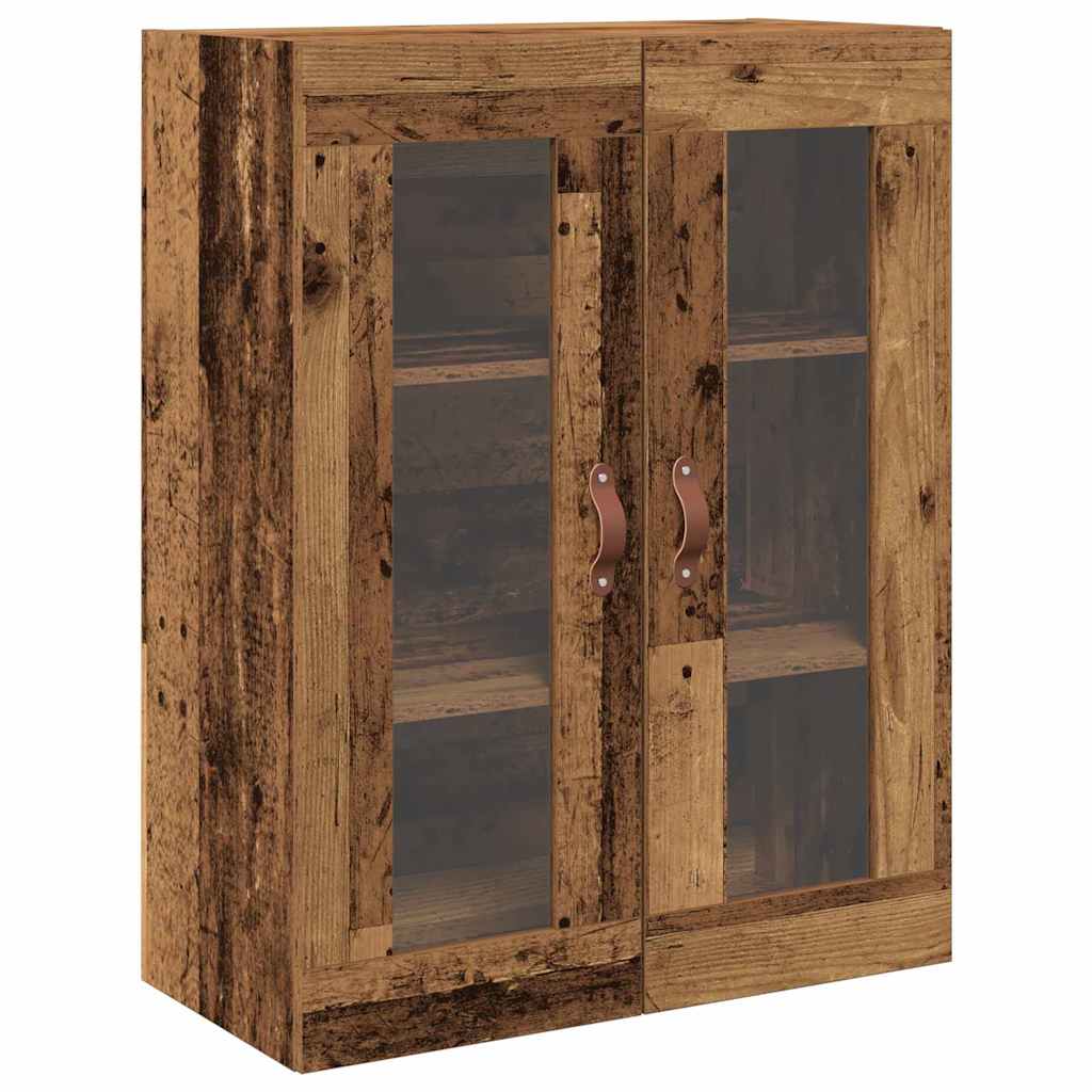 HKH Armario de pared moderno de madera procesada con 2 puertas - Madera antigua