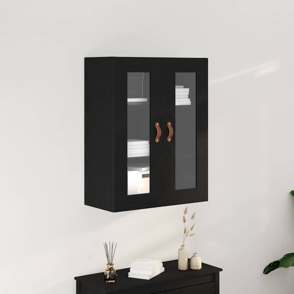 HKH Armario de Pared Moderno de Madera Procesada con 2 Puertas - Roble Negro