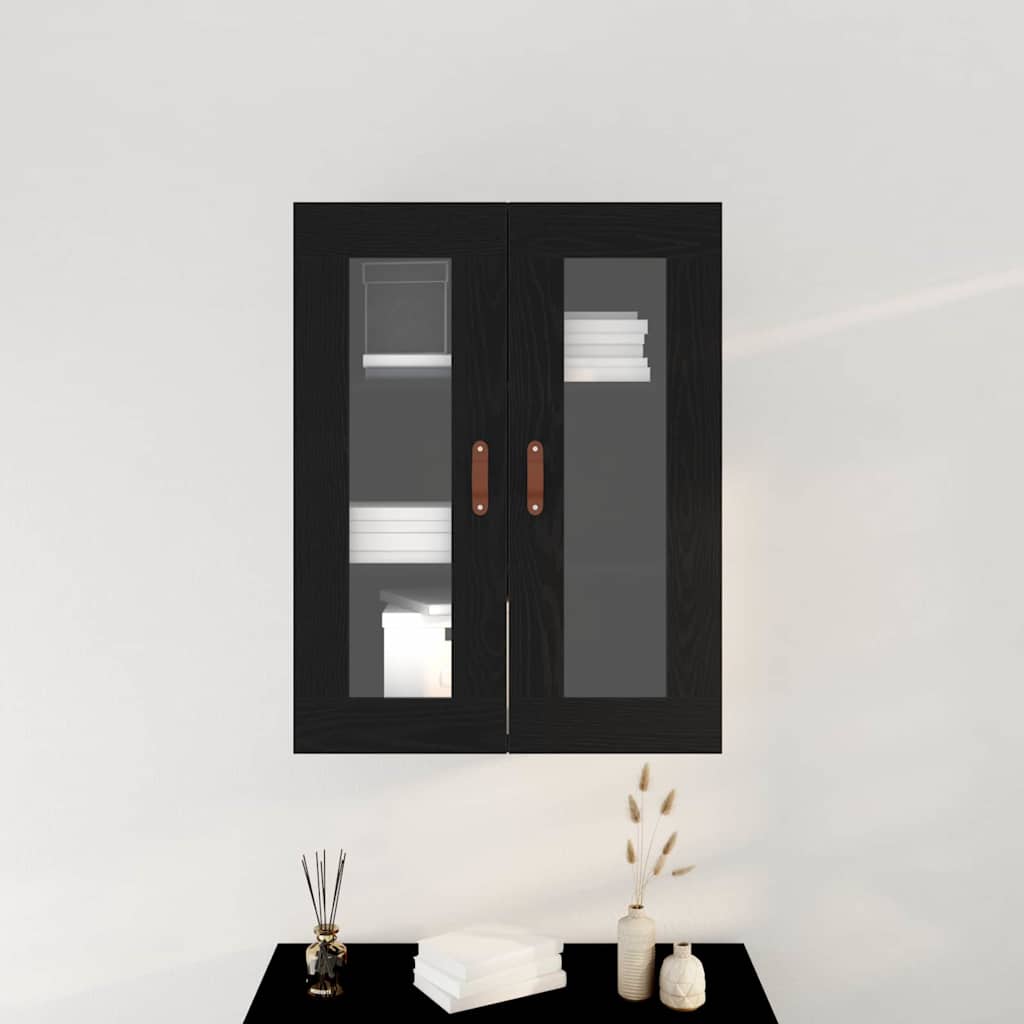 HKH Armario de Pared Moderno de Madera Procesada con 2 Puertas - Roble Negro