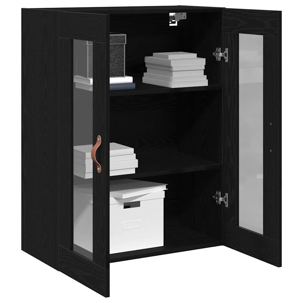 HKH Armario de Pared Moderno de Madera Procesada con 2 Puertas - Roble Negro