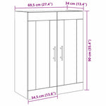 HKH Armario de Pared Moderno de Madera Procesada con 2 Puertas - Roble Negro