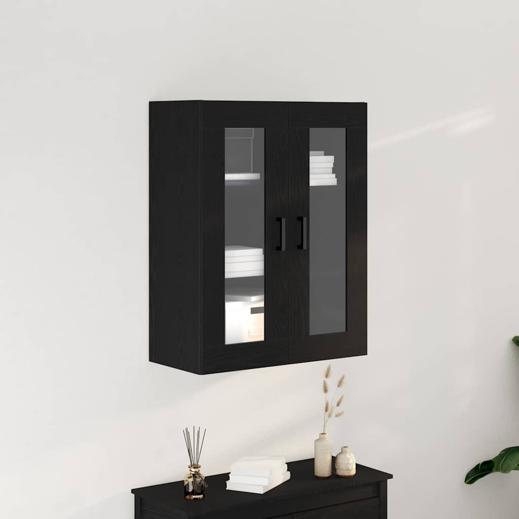HKH Armario de Pared Moderno de Madera Procesada con 2 Puertas - Roble Negro